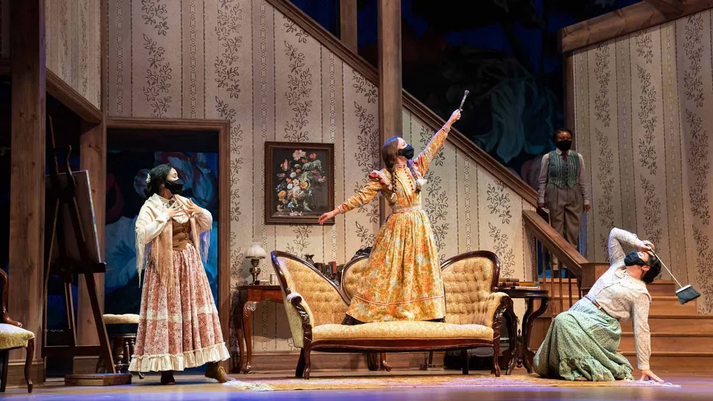 The March sisters act out a scene from aspiring author Jo’s story during "Little Women"