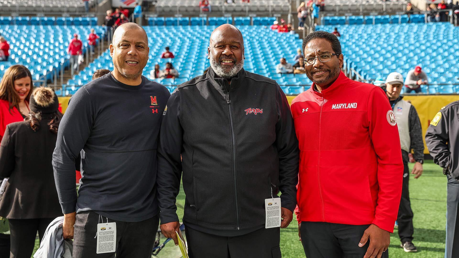 Damon Evans, Mike Locksley and Darryll J. Pines