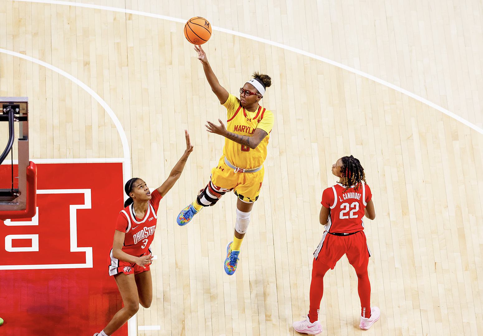 Maryland women's basketball player shoots