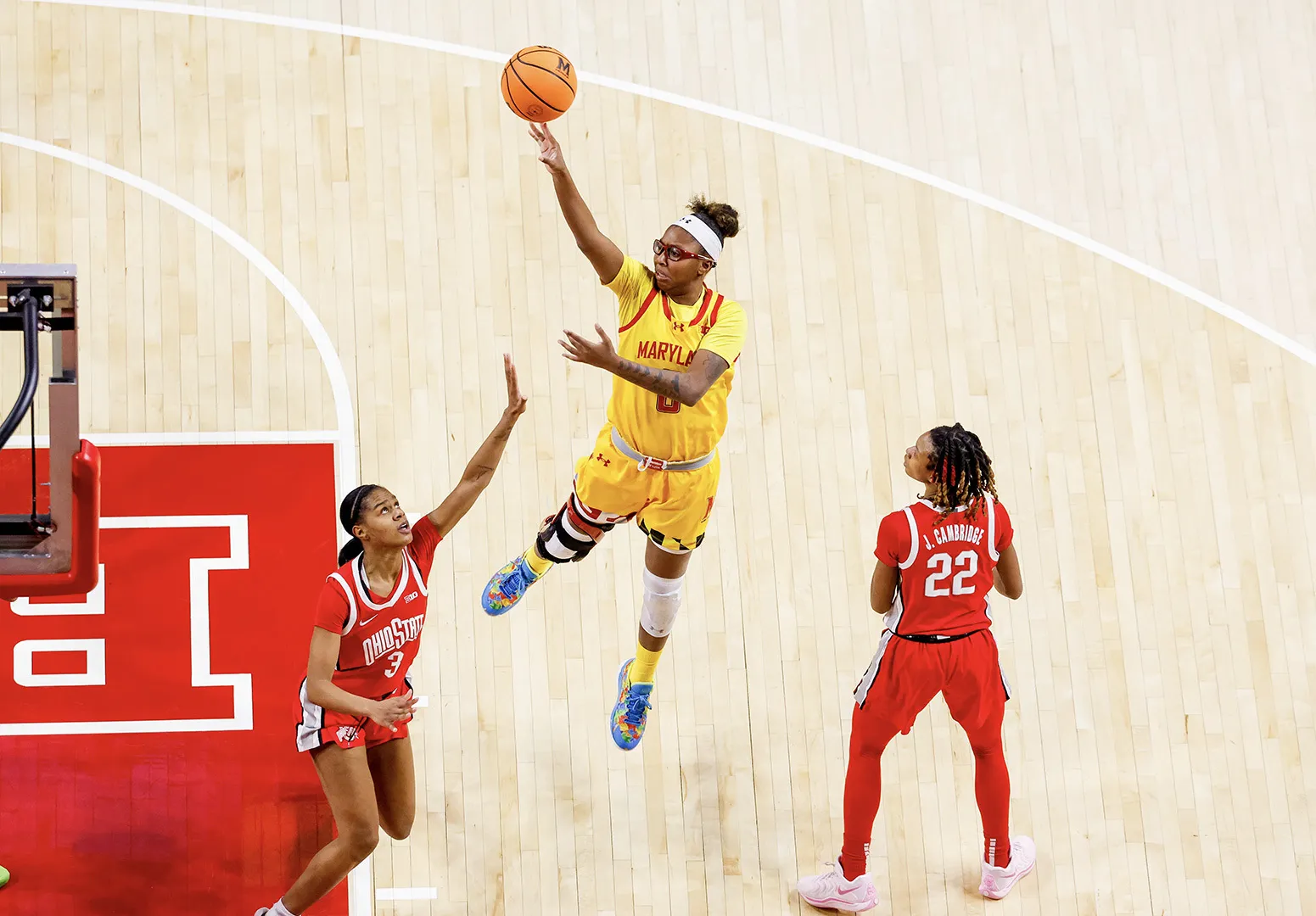 Maryland women's basketball player shoots