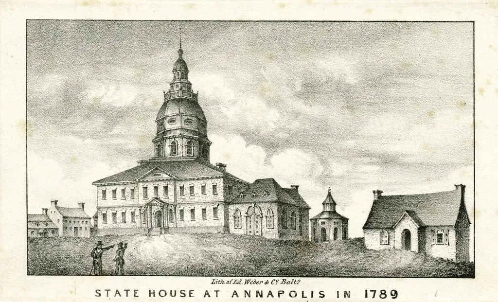 drawing of state house at Annapolis in 1789