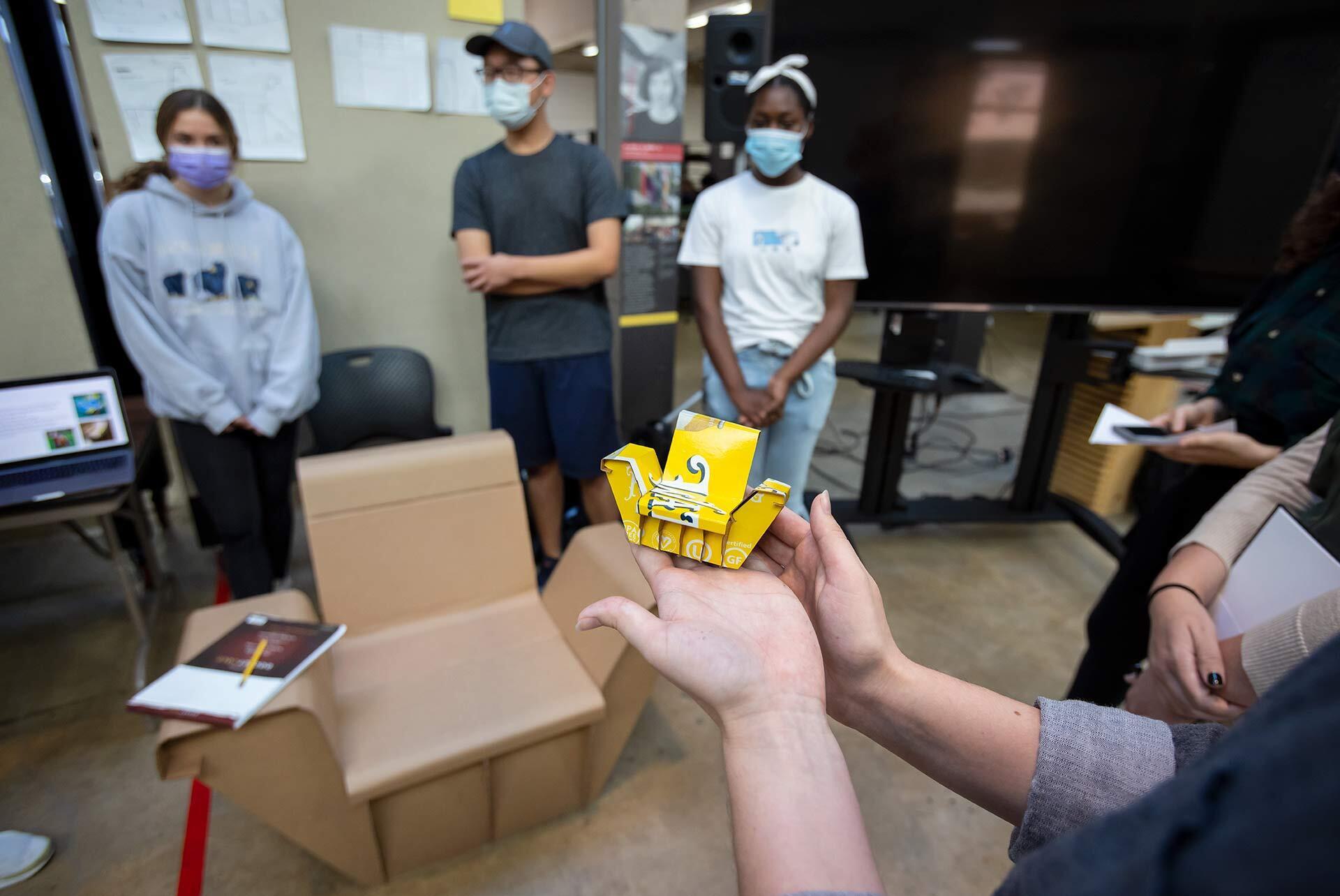 Cardboard chair and mini prototype