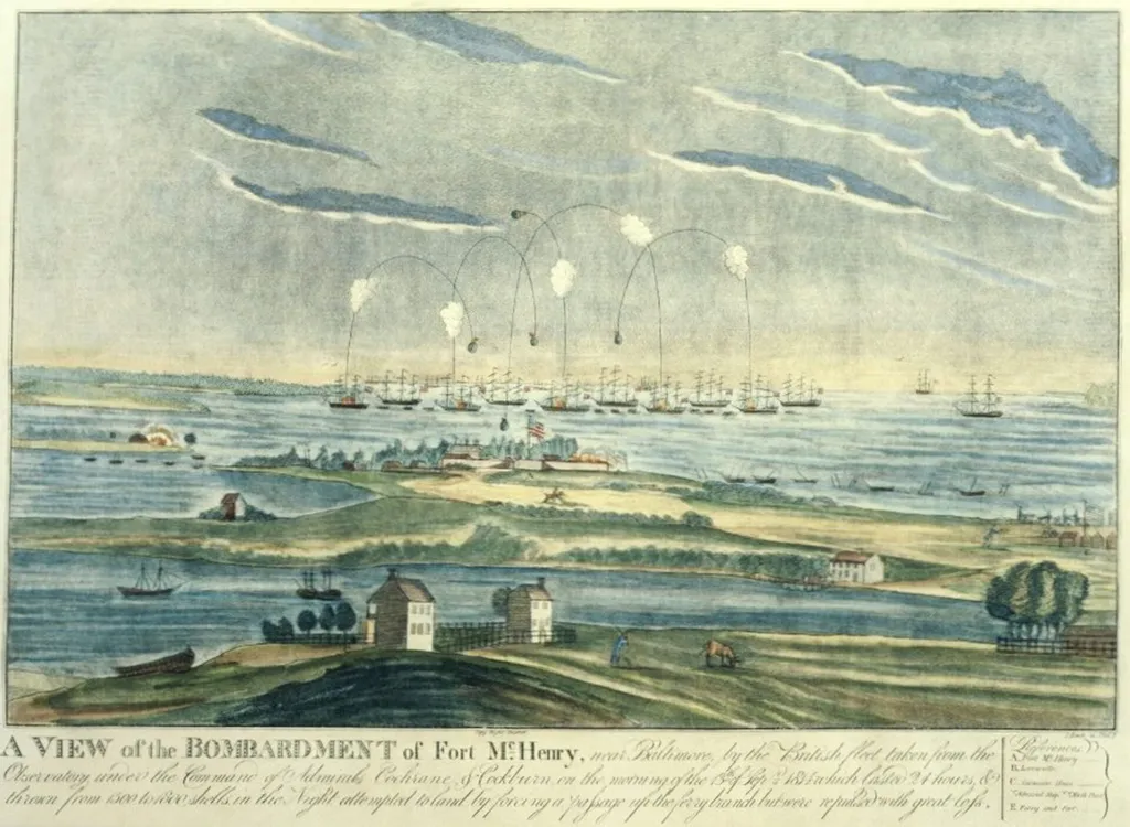 a view of the bombardment of Fort McHenry