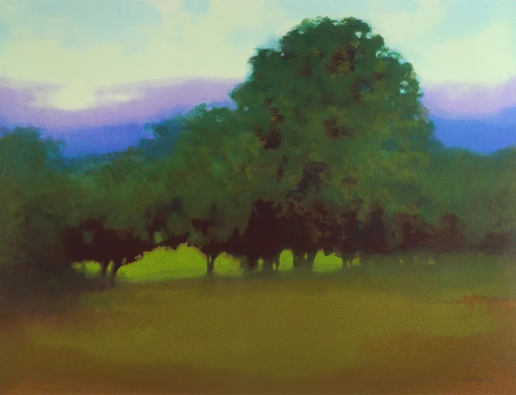 “Atascadero,” Richard Mayhew, serigraph, 2013.