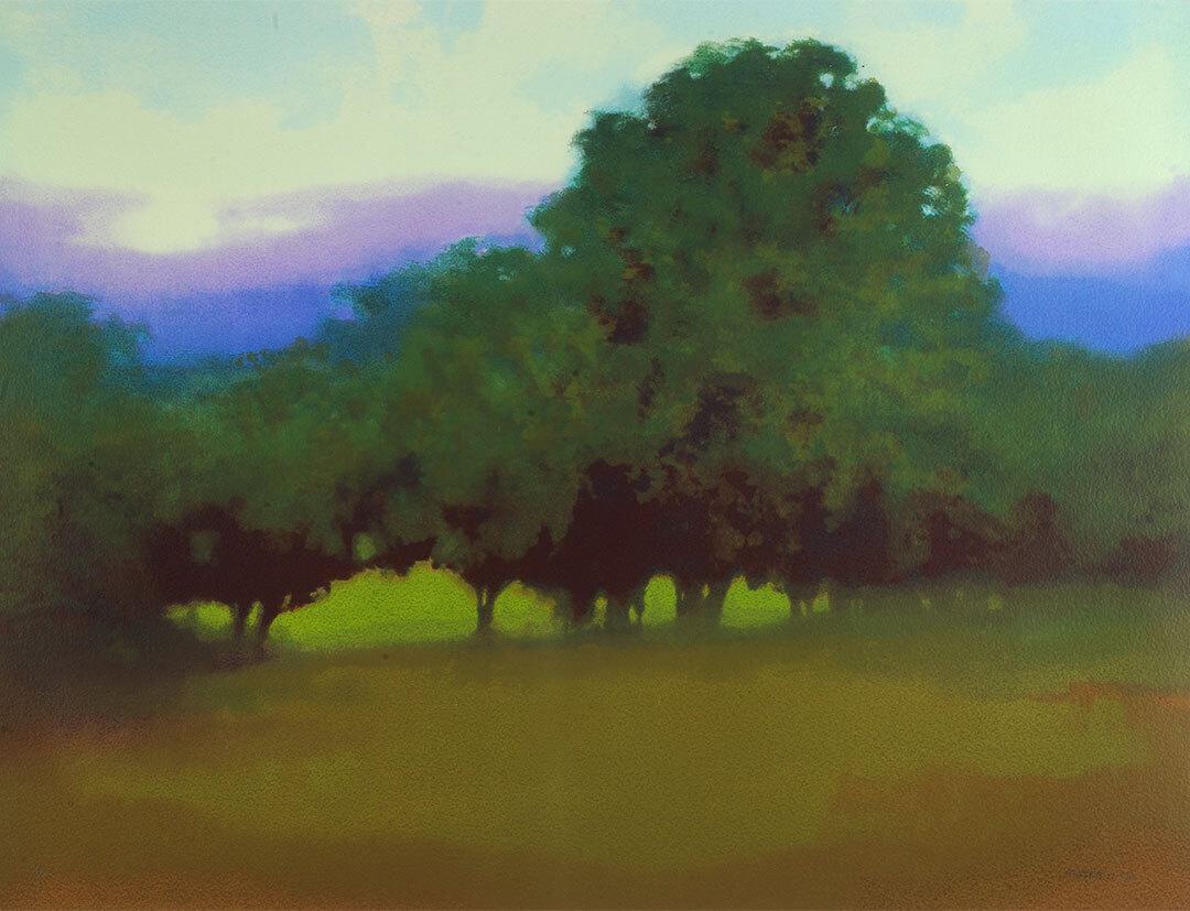 “Atascadero,” Richard Mayhew, serigraph, 2013.