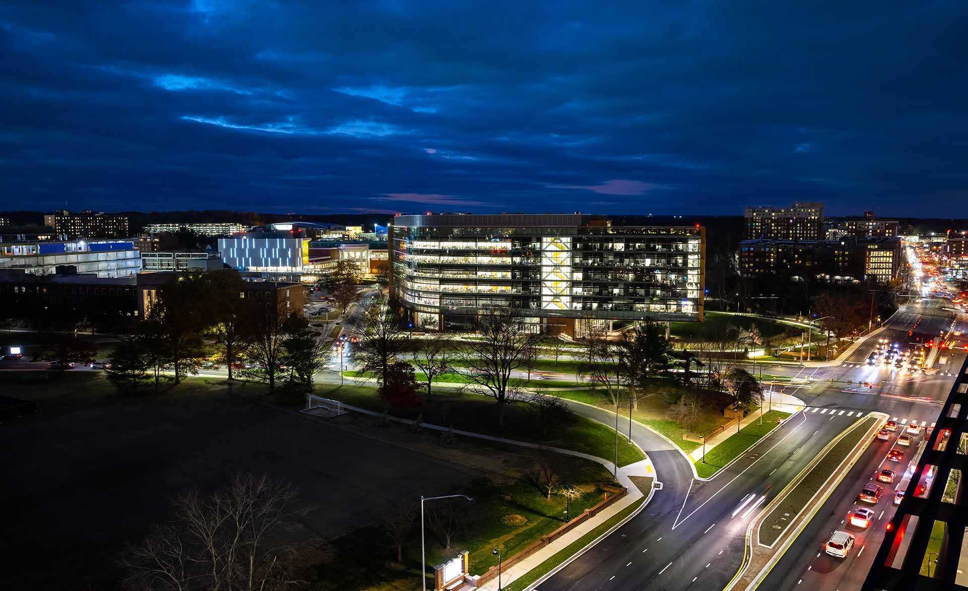 night shot of Baltimore Avenue