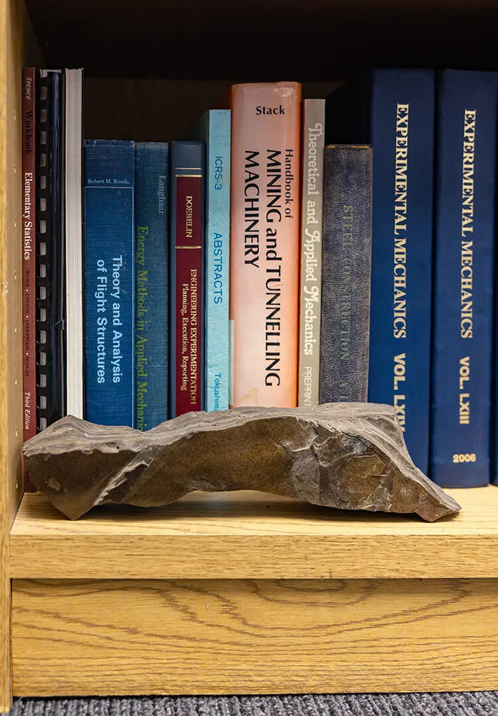 oil shale on a bookshelf