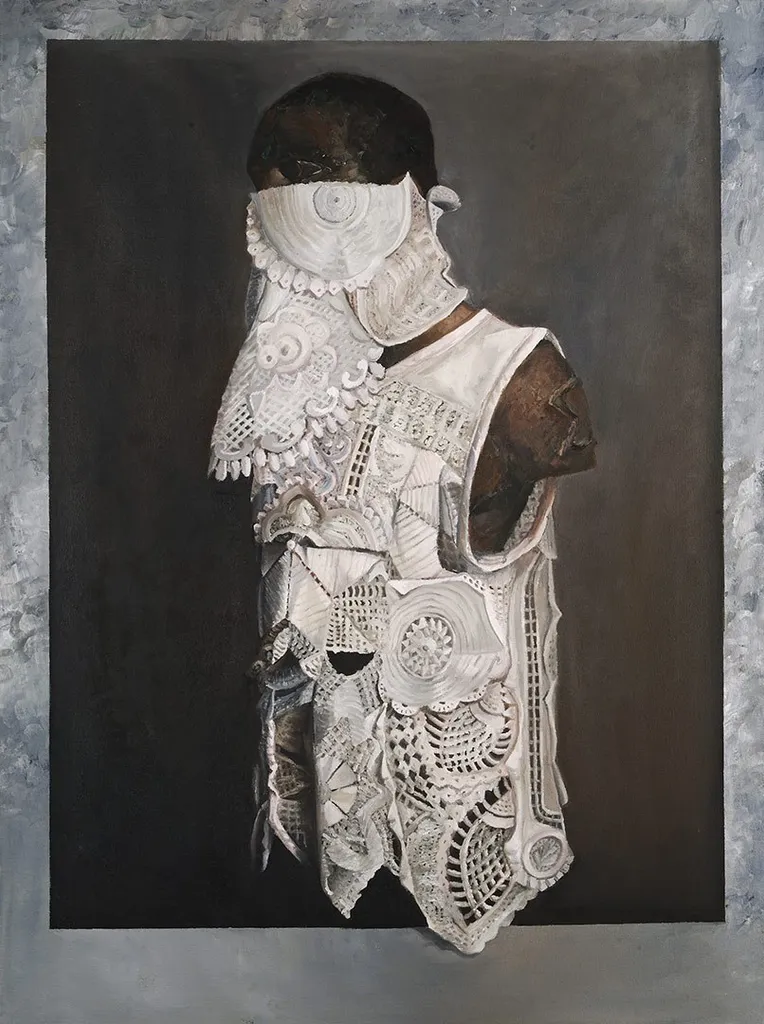 Michael Booker, “HSG Bust II,” oil on canvas, 2017