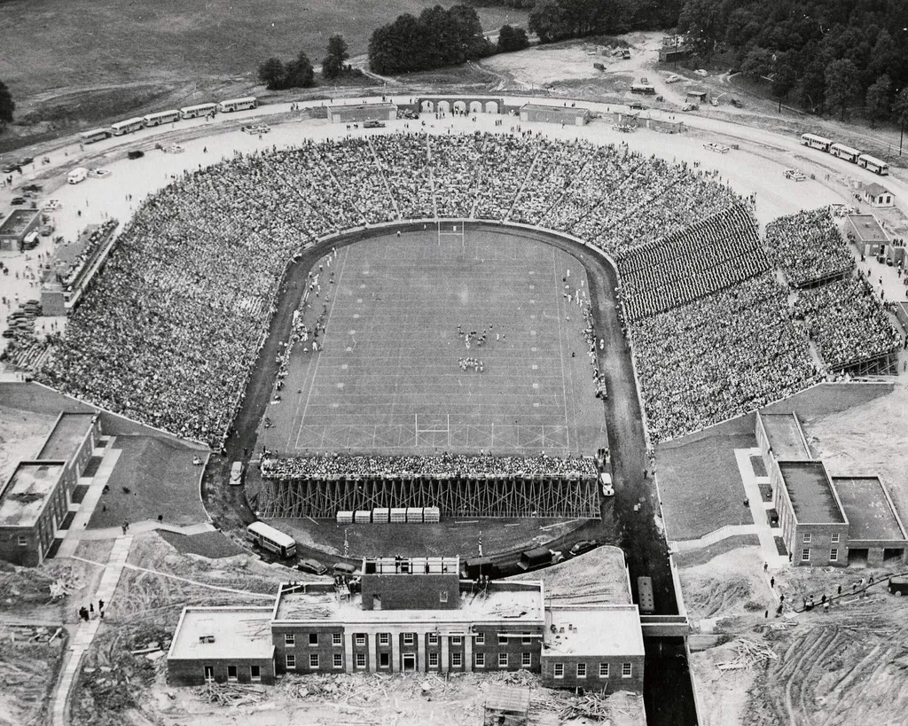 aerial view of football stadium