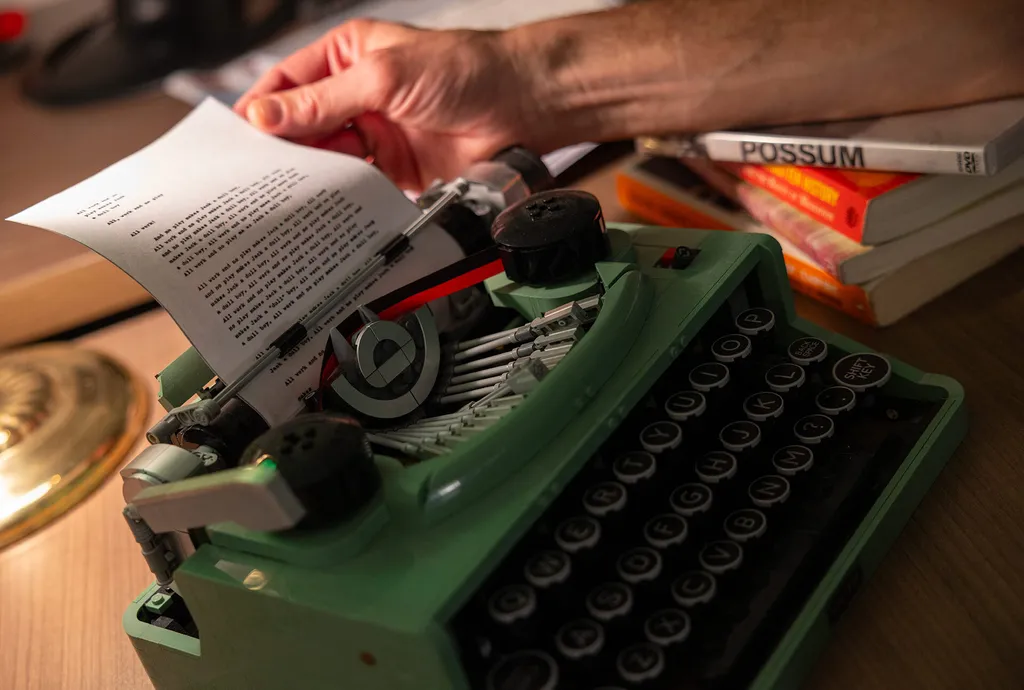 Green Lego typewriter
