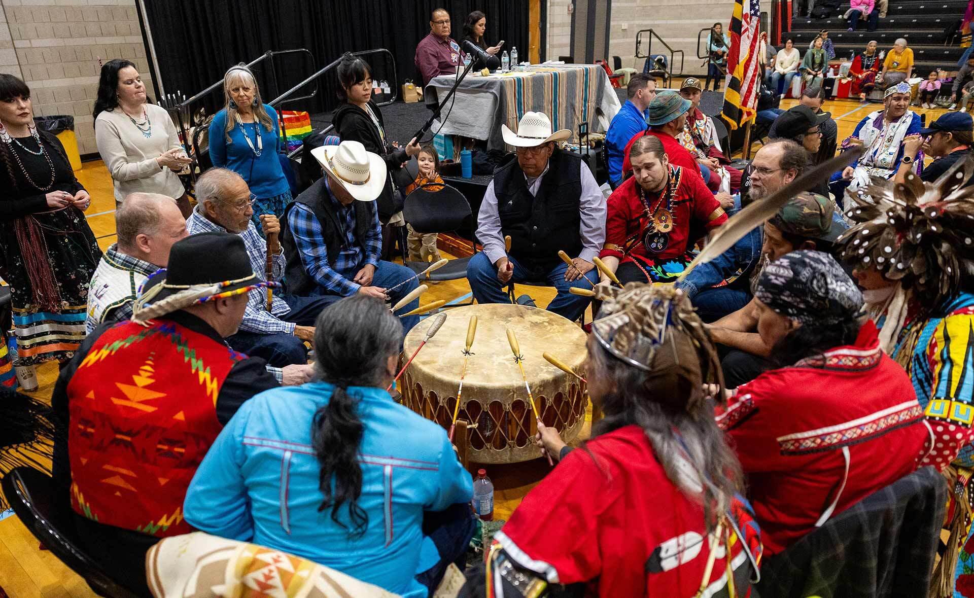 drum circle at pow wow