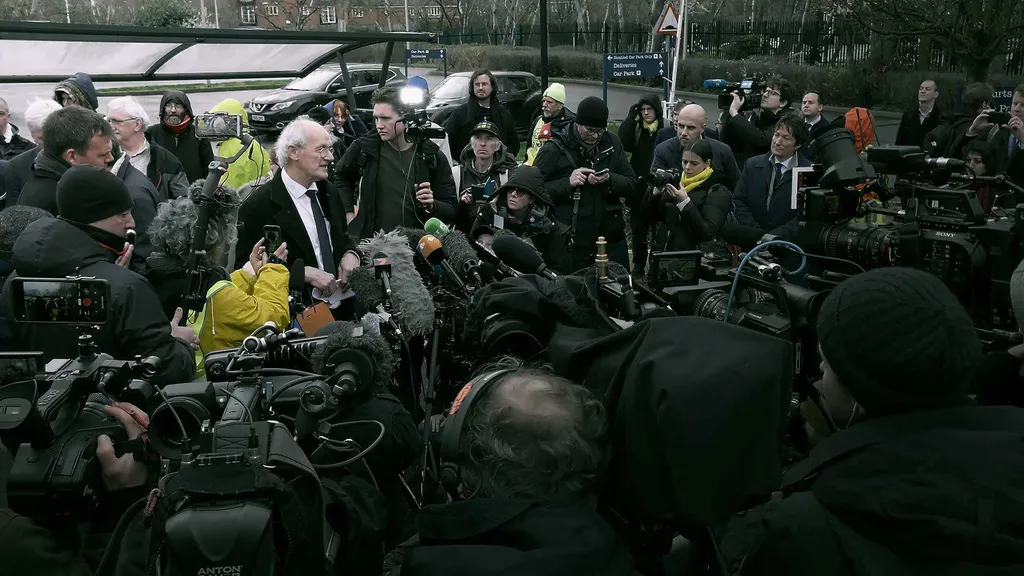 John Shipton addresses the media in Ithaka