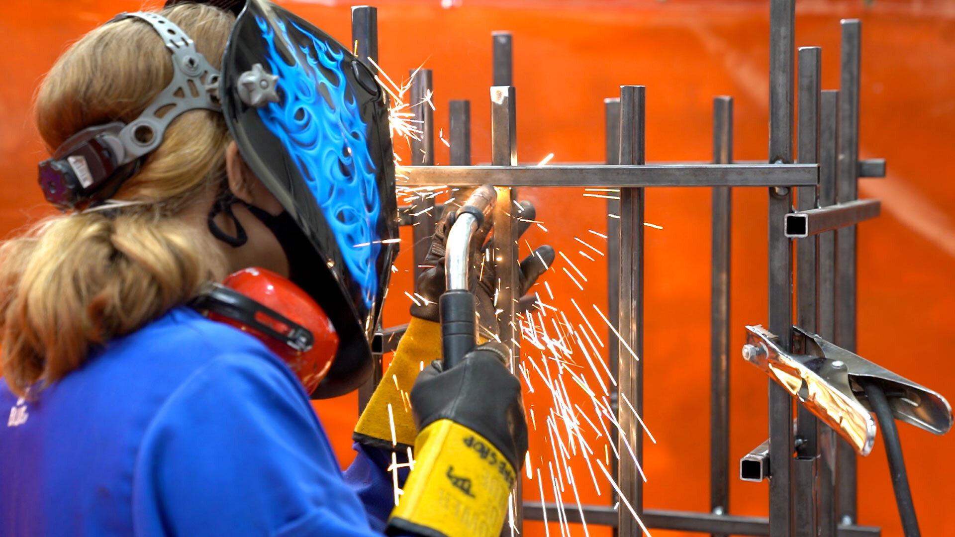 welding stage scenery in Clarice scene shop