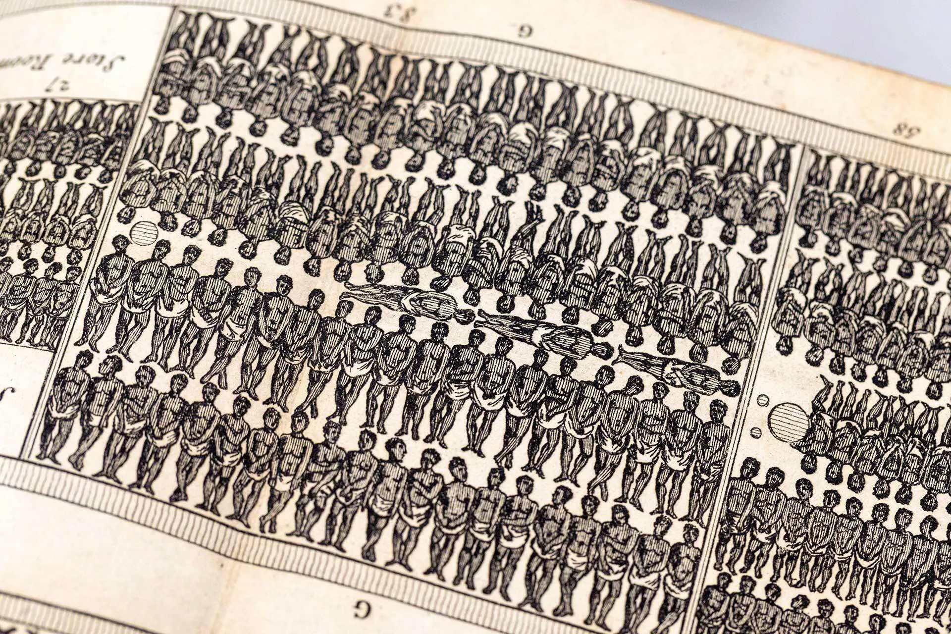 diagram depicting the inhumane transportation of enslaved people from Africa