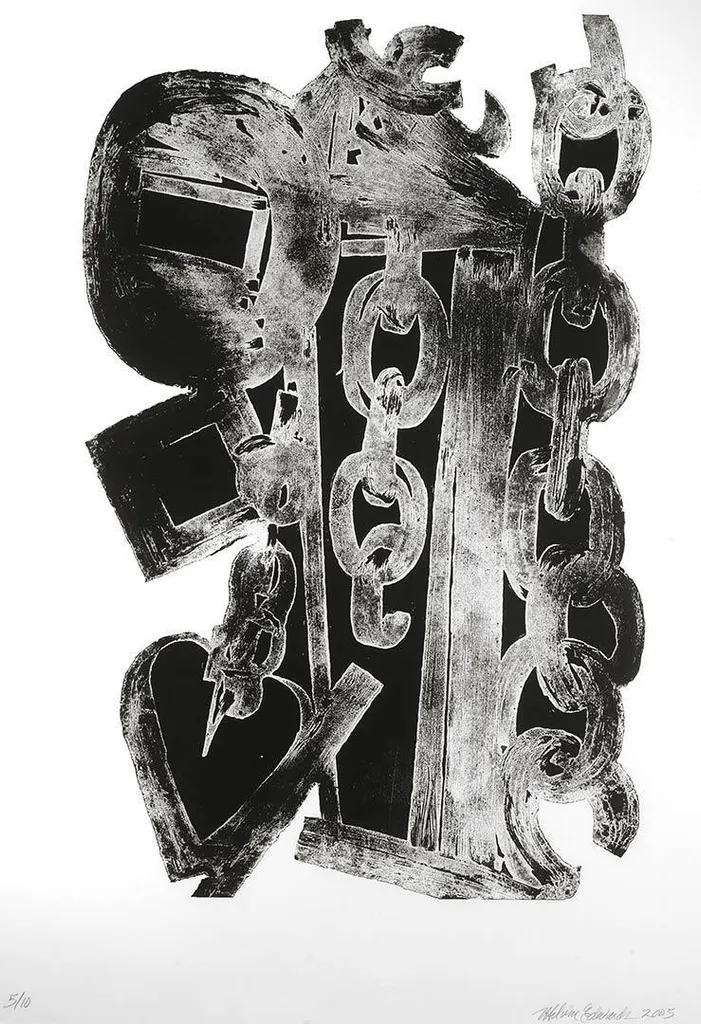 Mel Edwards, “Untitled,” etching/relief on paper, 2015
