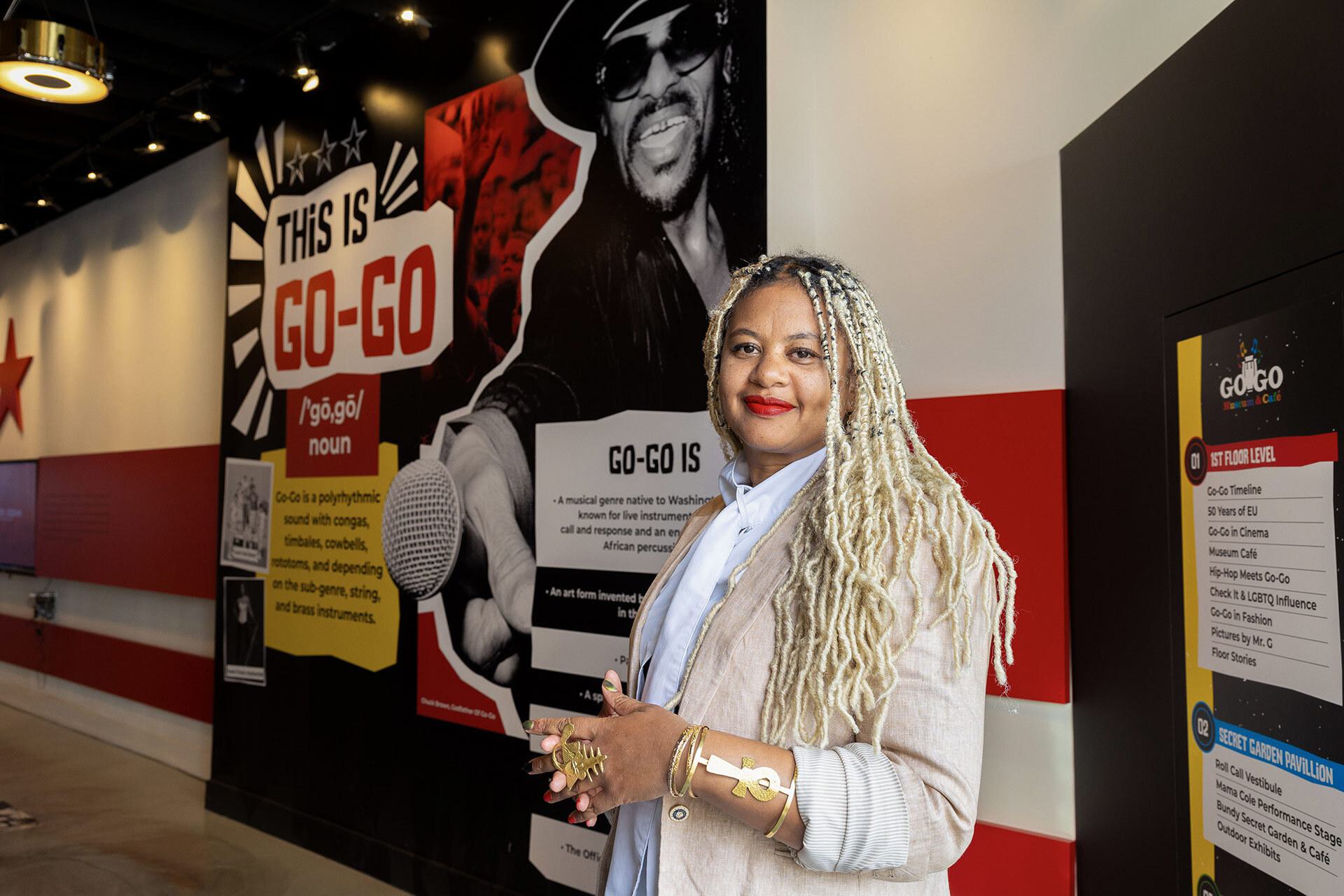 Natalie Hopkinson poses in Go-Go Museum