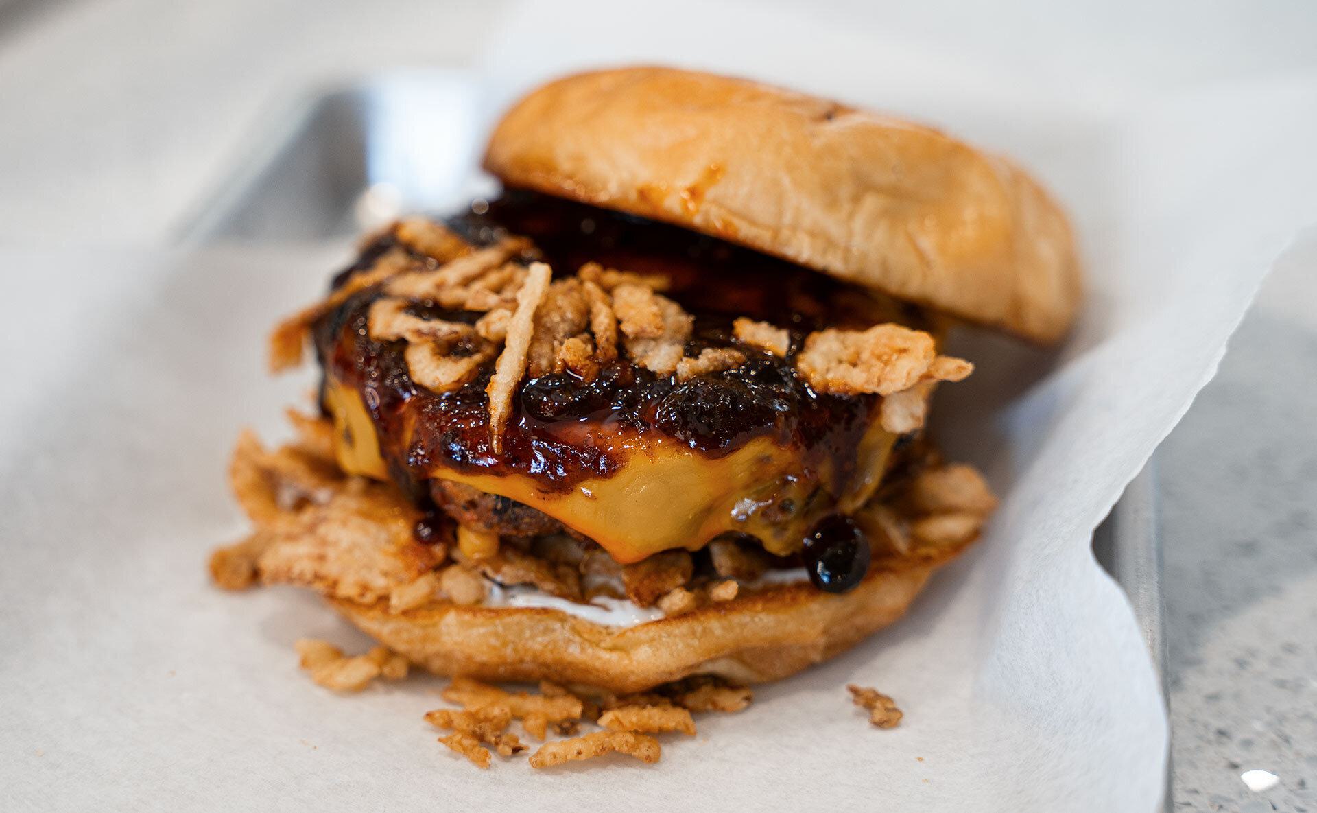 Barbecue chili crunch burger