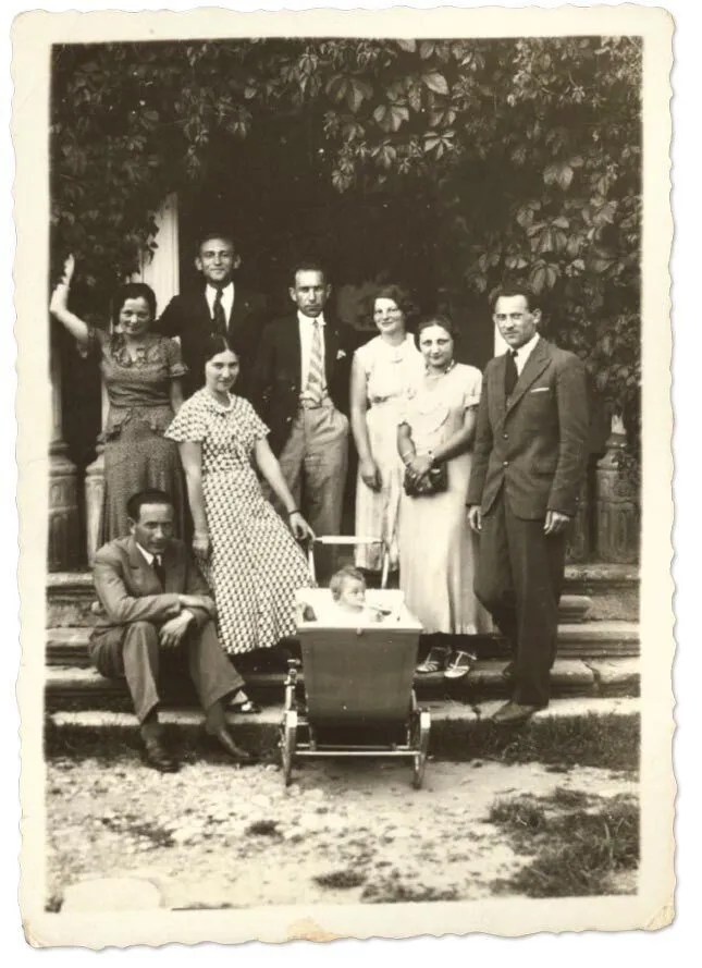 Halina Peabody’s family surrounded her baby carriage for a photo