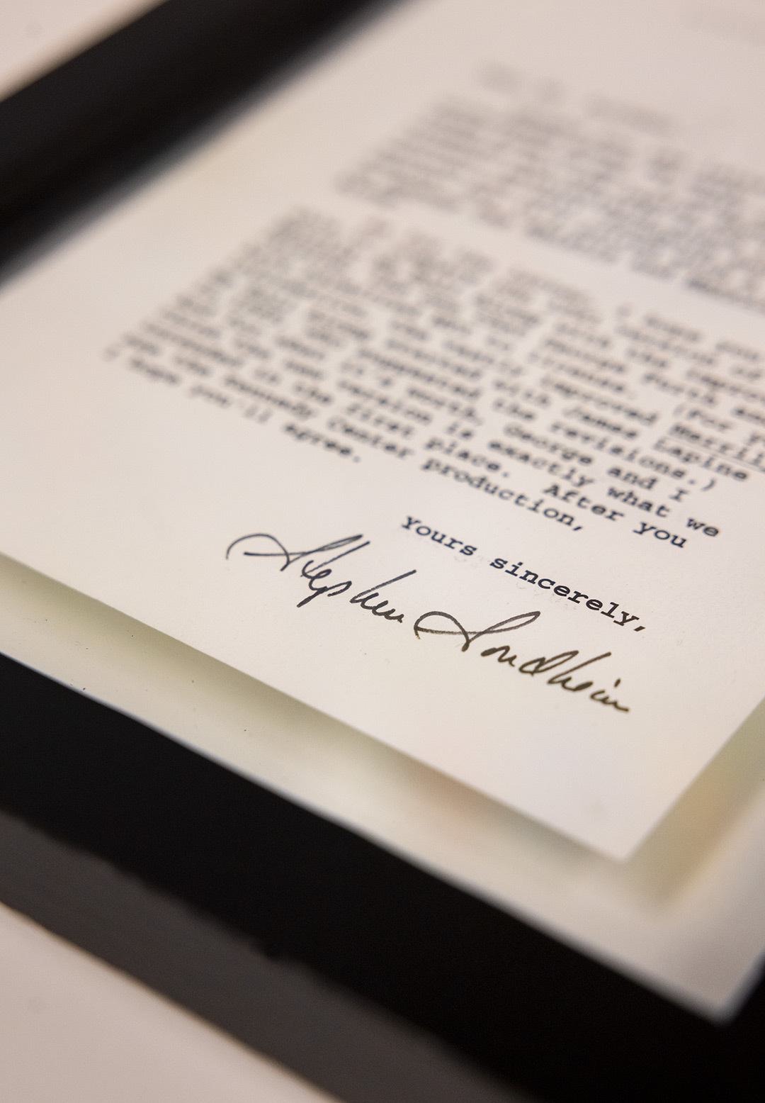 Stephen Sondheim autograph