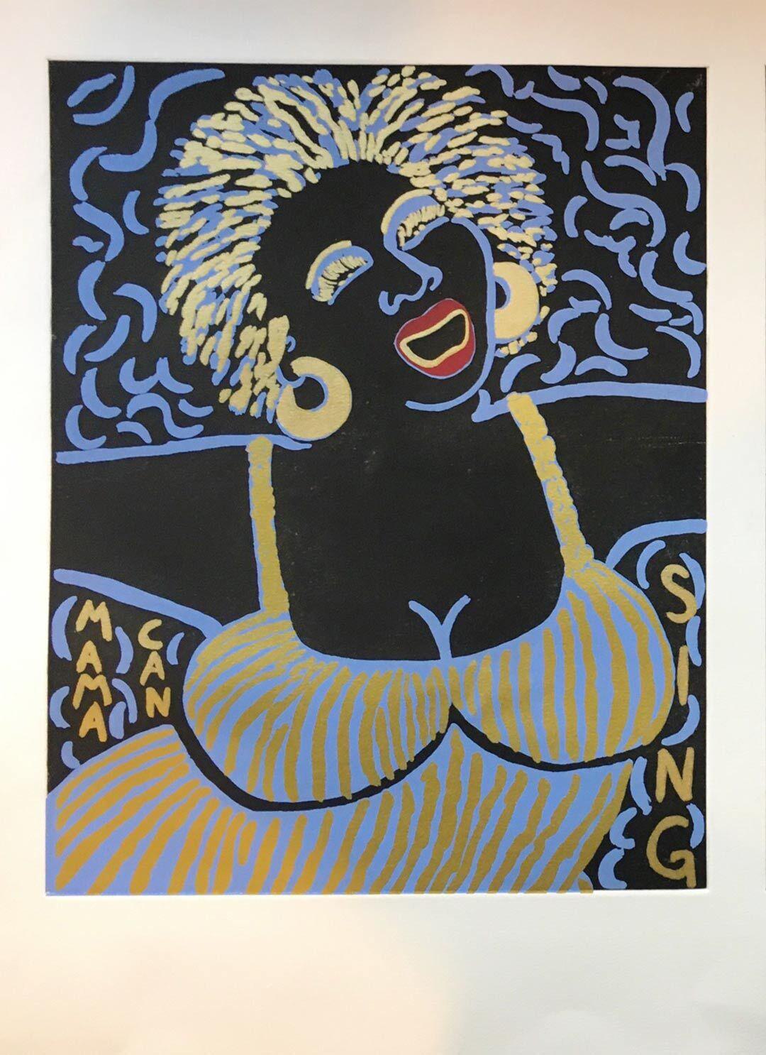 painting of woman singing