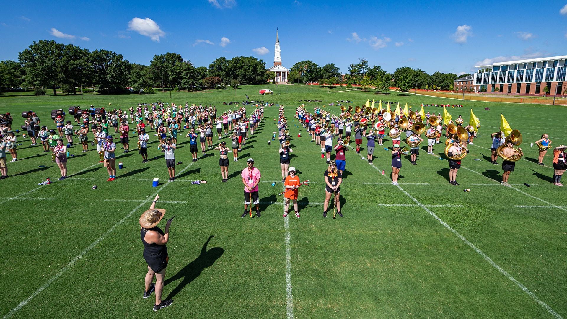 Marching band practices