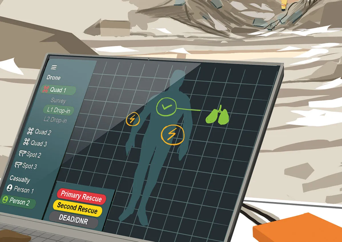 diagram of person on computer screen