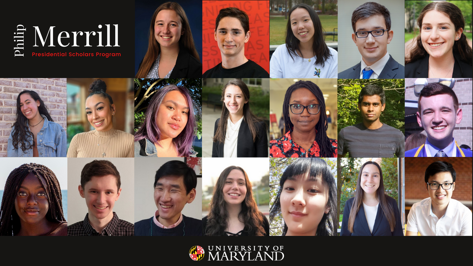 Philip Merrill Presidential Scholars program: headshots of the 19 scholars