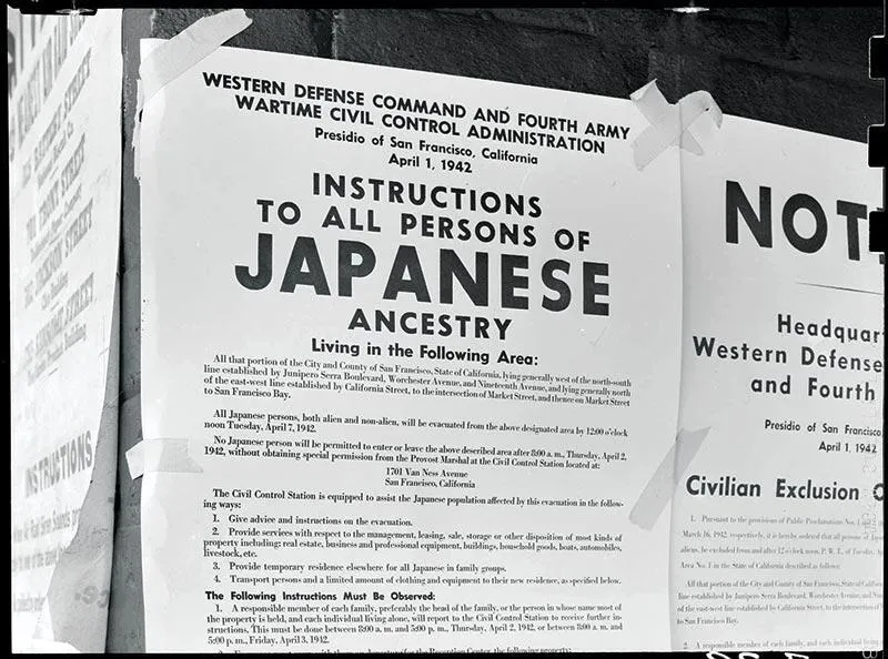 poster announces removal orders for Japanese immigrants and Americans