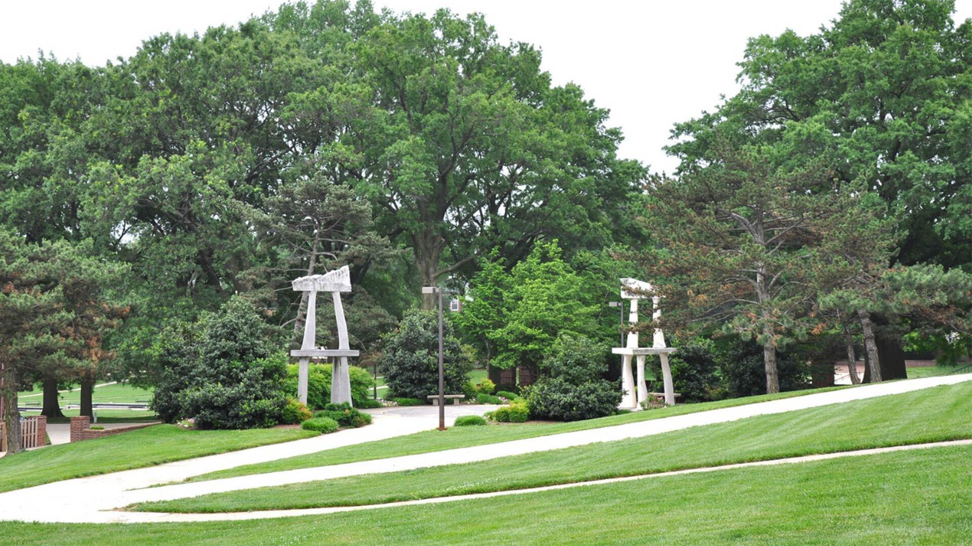 “Night and Day” sculptures on campus