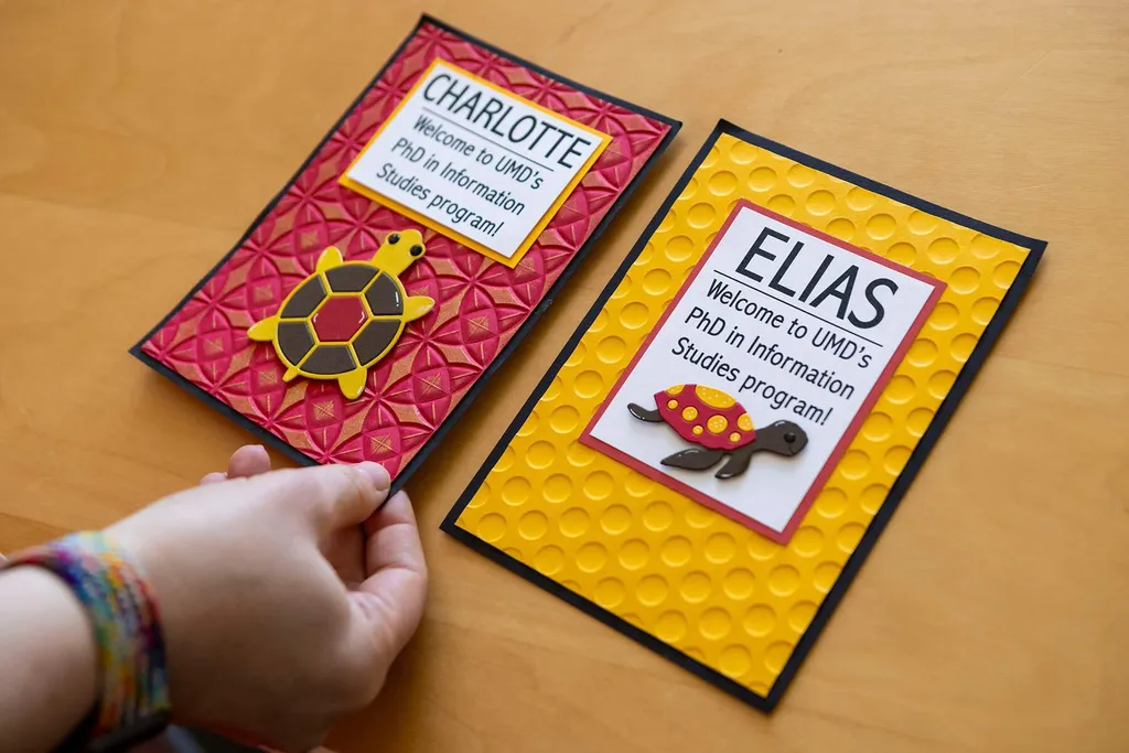 red and yellow cards with turtles