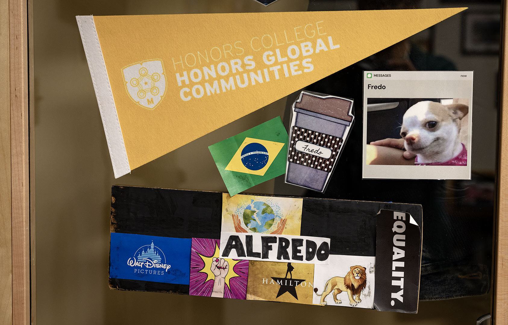 Honors College pennant and other door decs