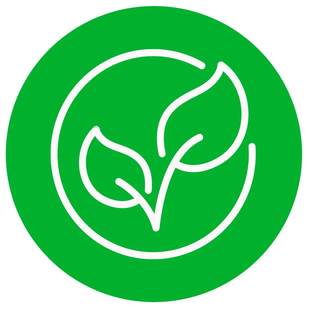 green and white icon of leaves