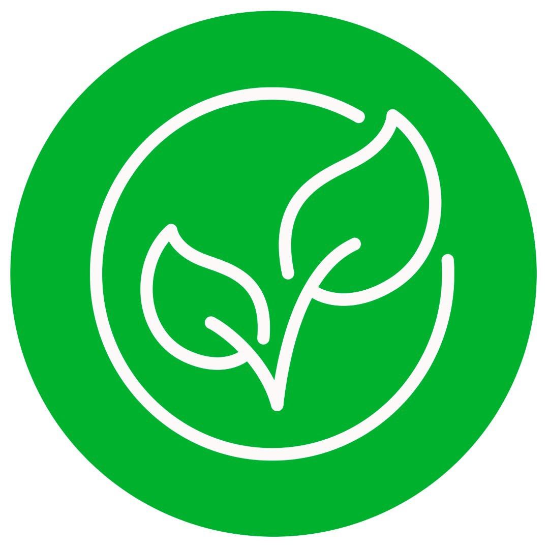 green and white icon of leaves