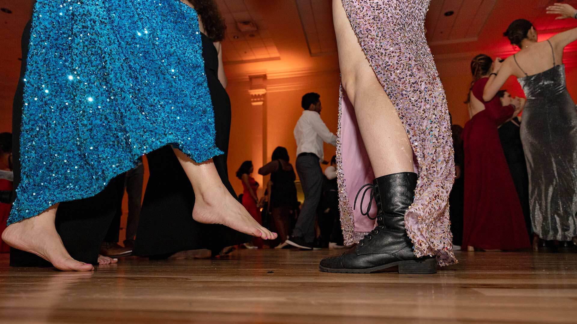 feet of two dancers dancing