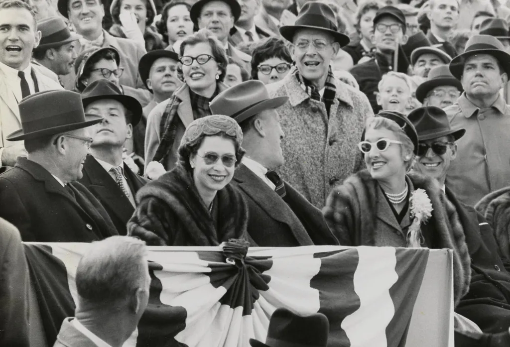 Queen Elizabeth II in the football stands
