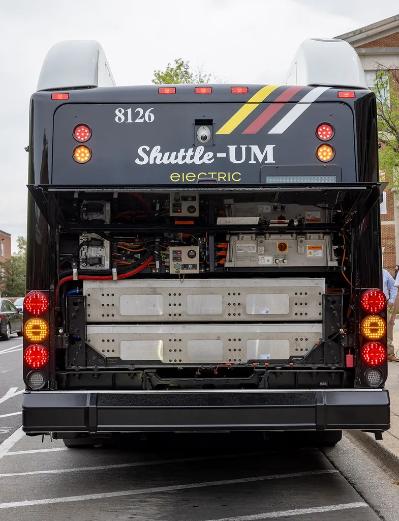 batteries at back of Shuttle-UM bus