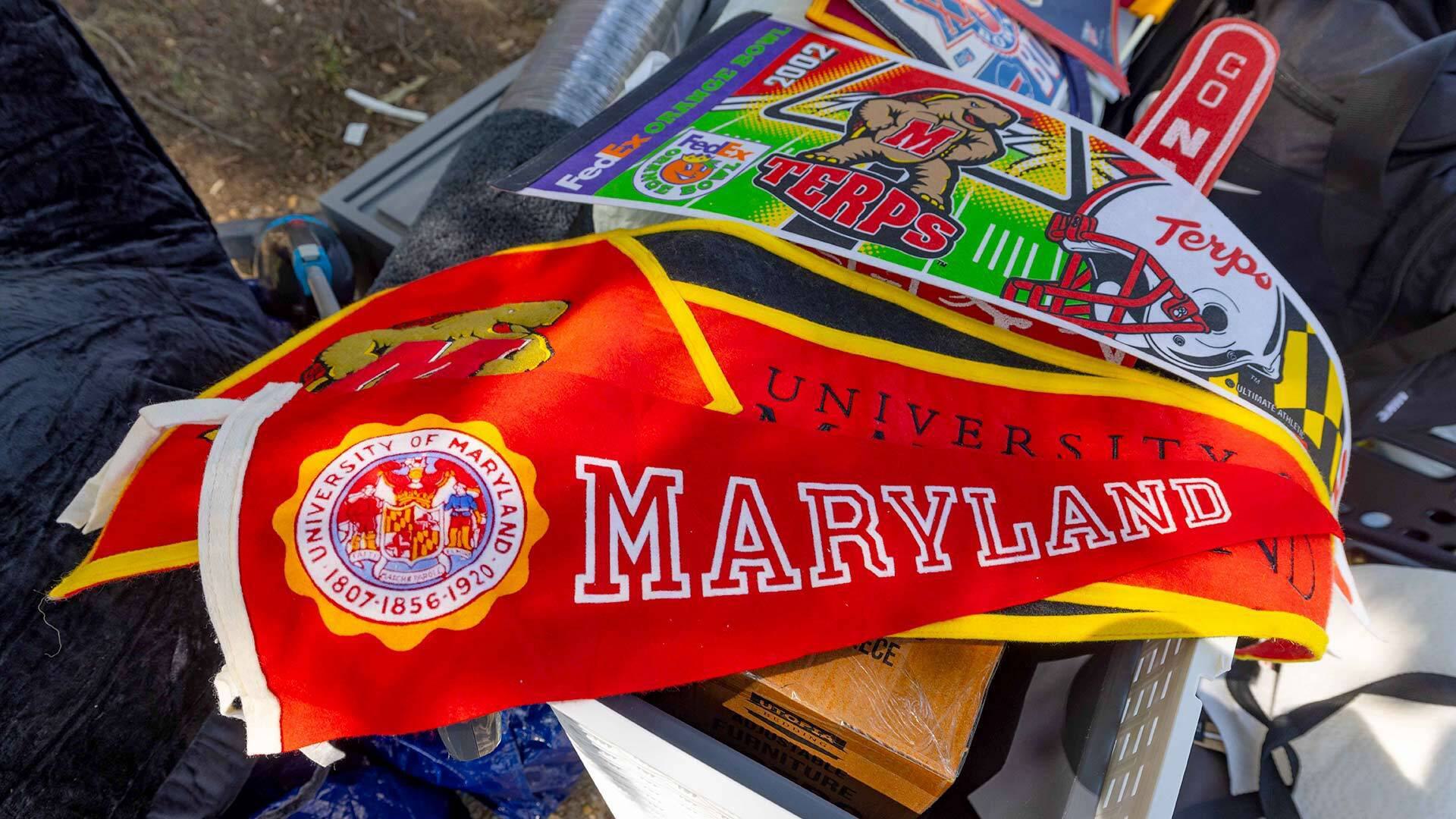 pile of flags on ground