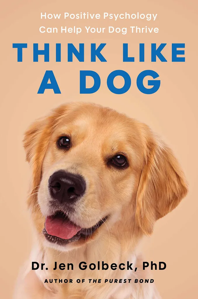 The cover of "Think Like a Dog" with a photo of a golden retriever