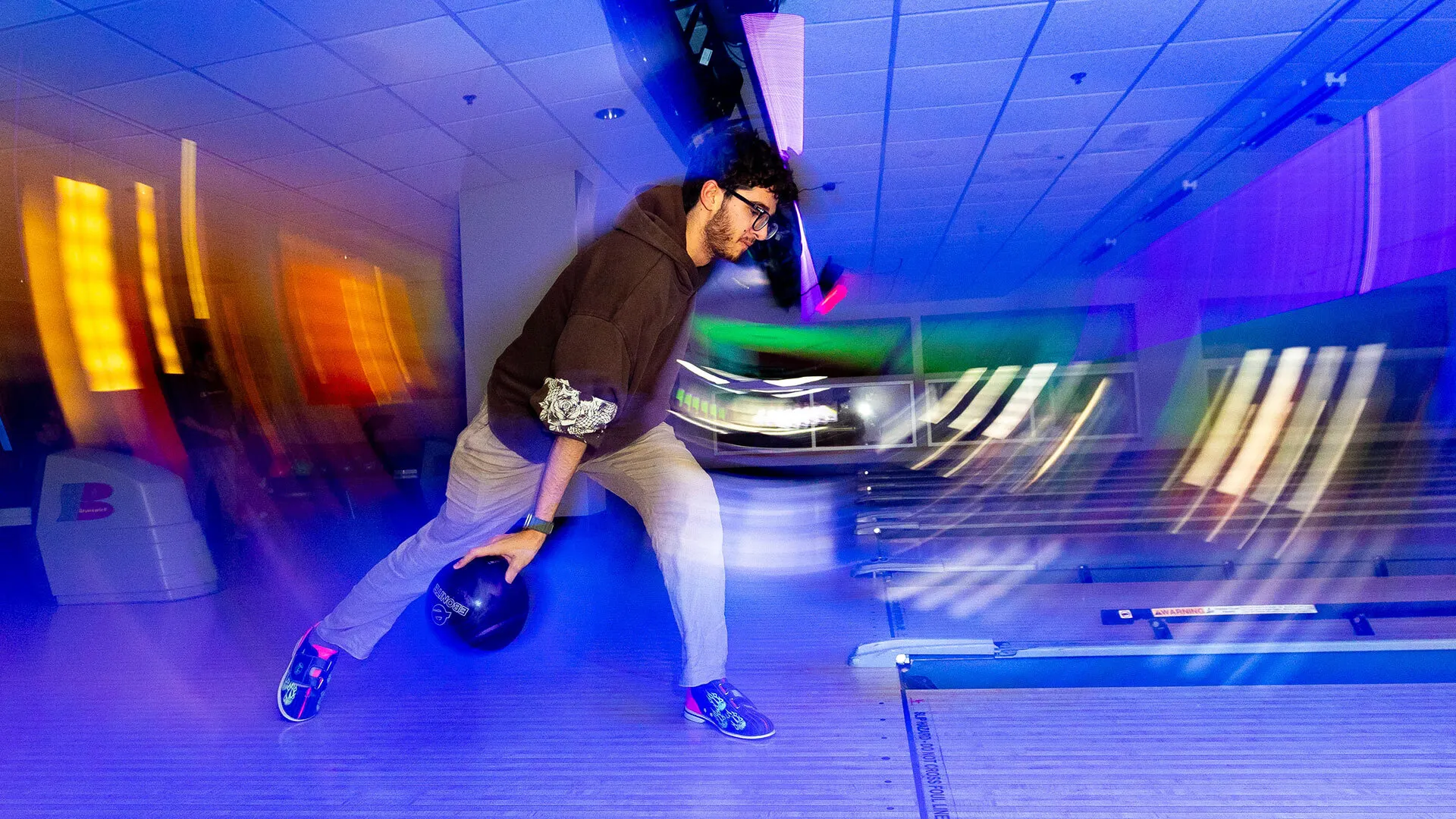 student bowls at Terp Zone