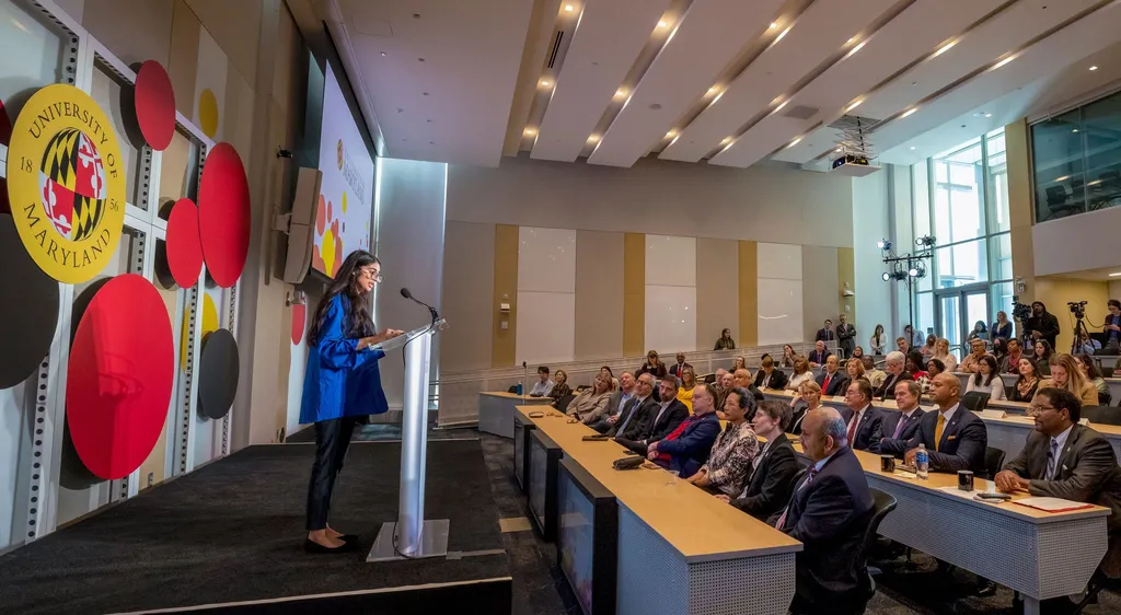 Shivani Sidh ‘25 speaks at Thurgood Marshall Hall naming event