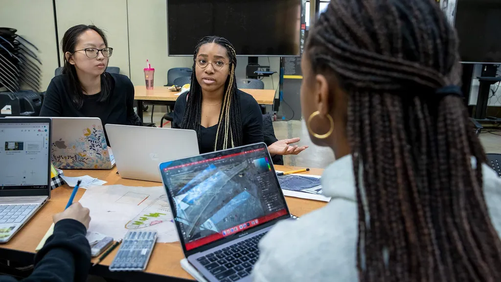 students work together at PlaceHack