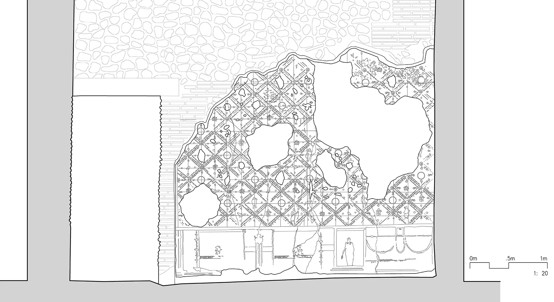 pen-and-ink drawing of fresco