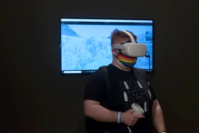 Person wearing VR headset