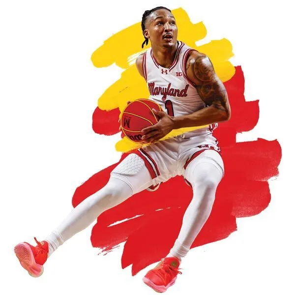 men's basketball player holds ball