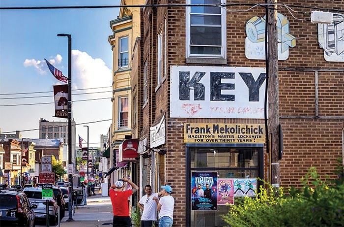 Signs in downtown Hazleton