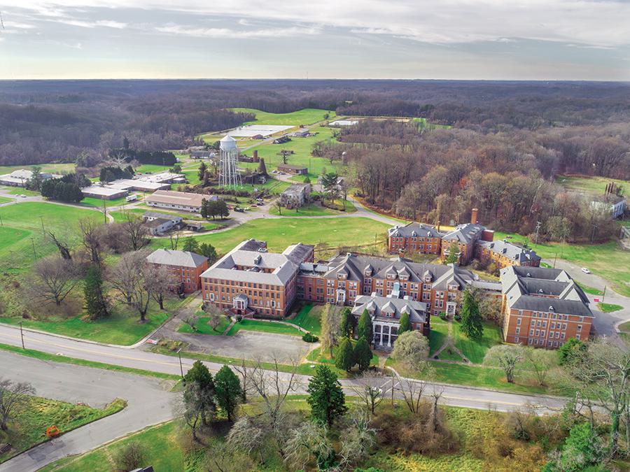 aerial view of Crownsville Hospital property