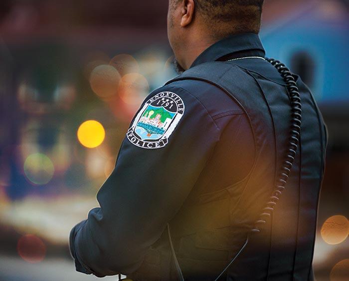 back of Knoxville police officer