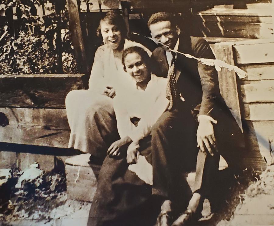 Rosalia Dawson (top left), with her husband Robert and a friend