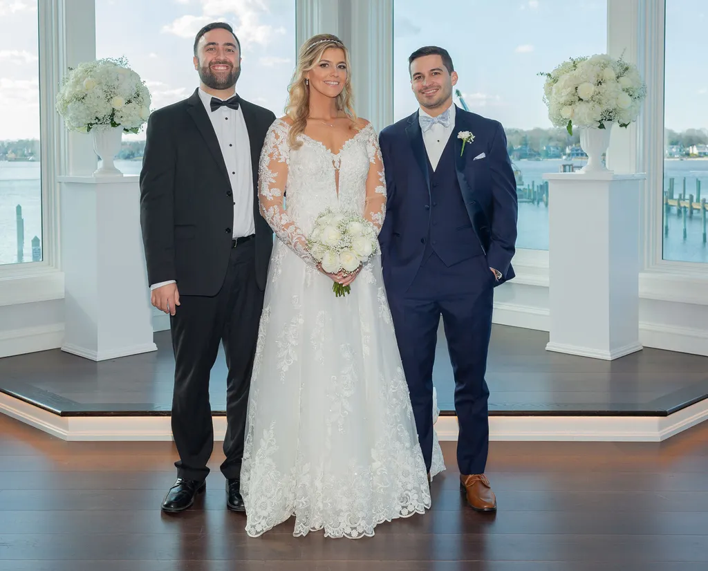 Nima Farshchi with Tommy and Adele Treacy on their wedding day
