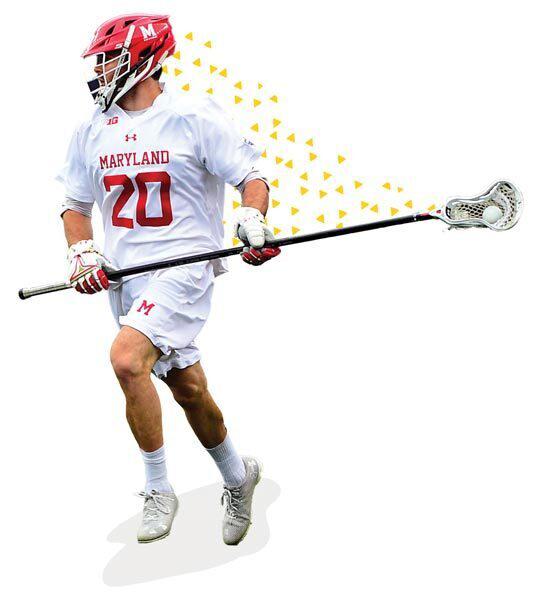 men's lacrosse player with yellow stars